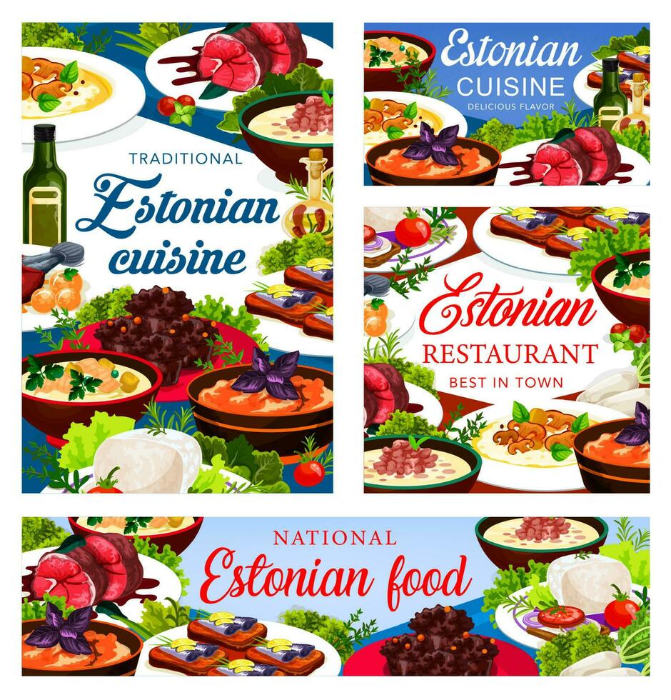 estnisch Küche Vektor Estland Geschirr Plakate