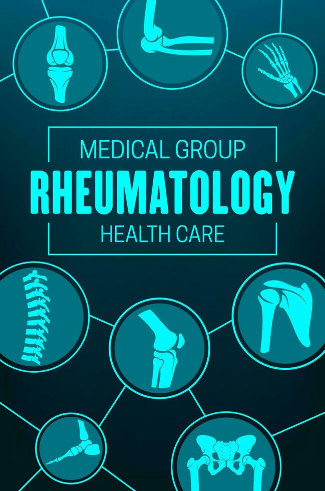 reumatologi, lederna och reumatisk oordning affisch vektor