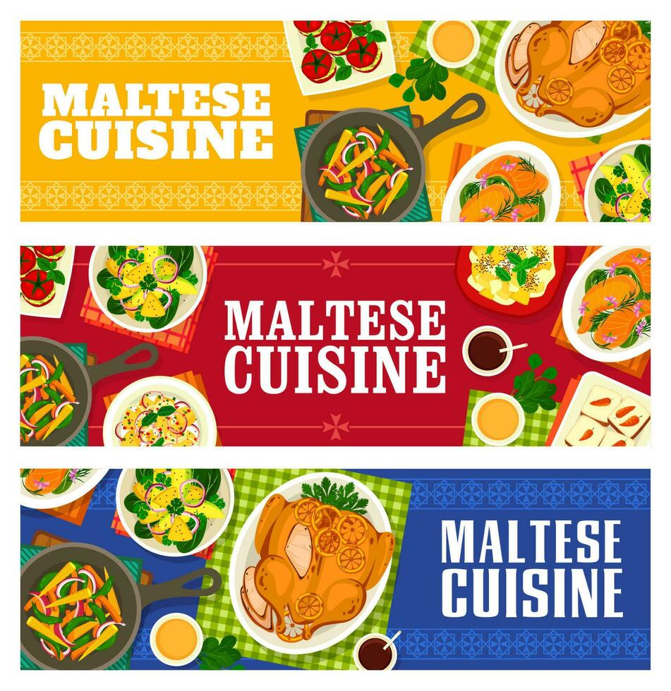 maltesisch Küche Vektor Banner, Essen von Malta.
