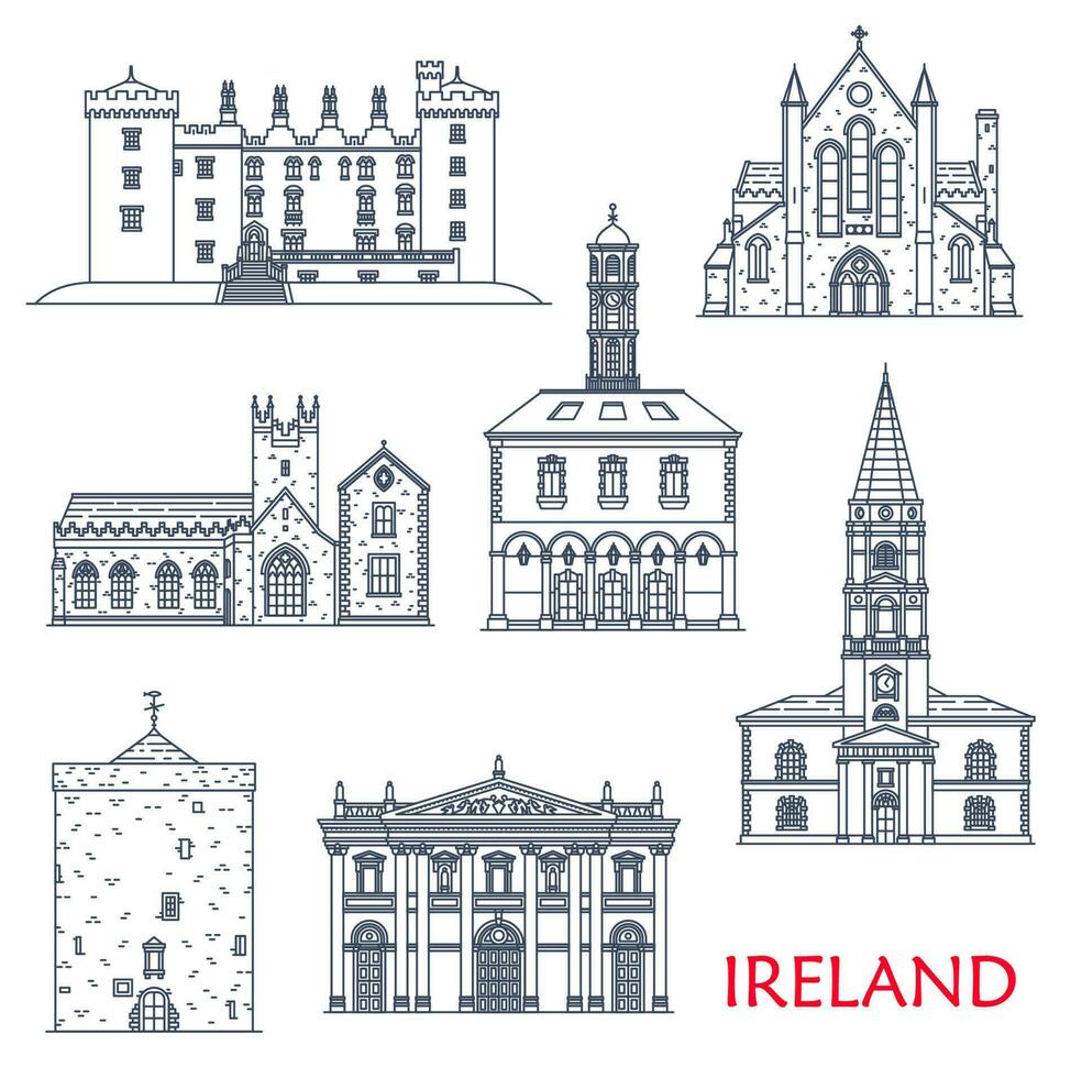 Irland die Architektur, Kilkenny, tholsel, Waterford vektor