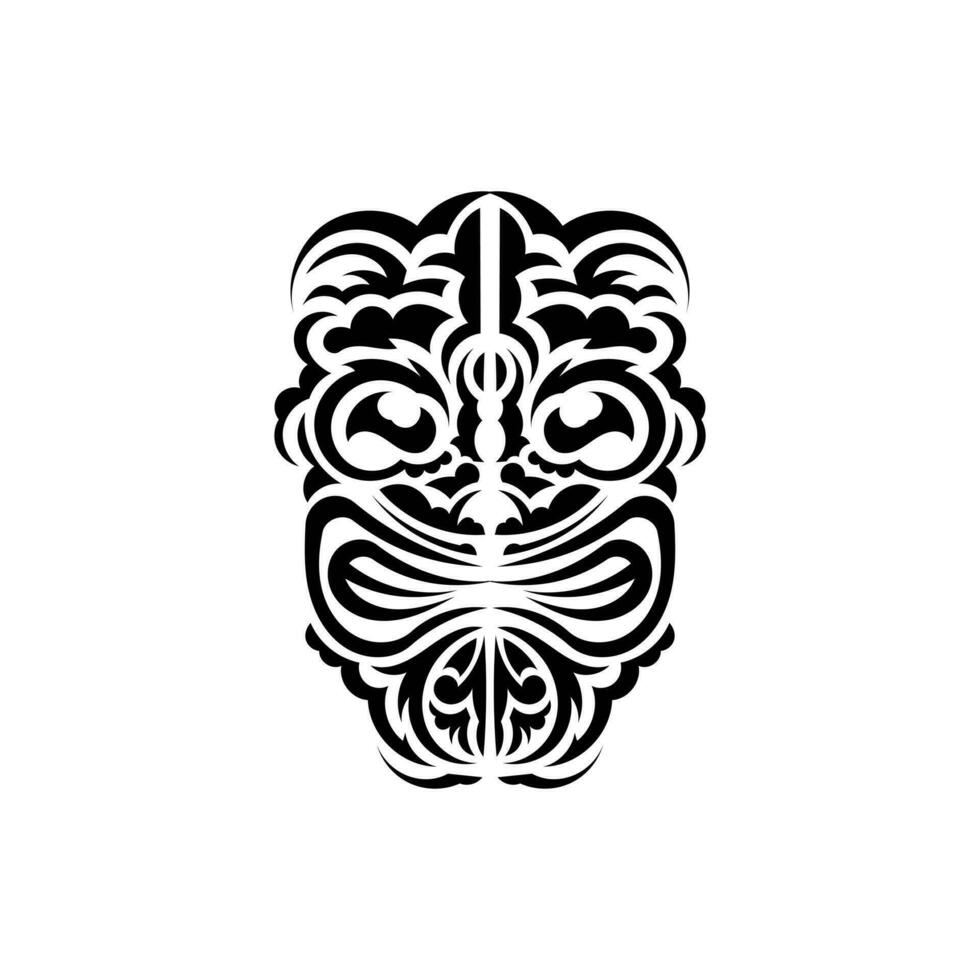 das Gesicht von ein Wikinger oder Ork. traditionell Totem Symbol. Maori Stil. Vektor Illustration isoliert auf Weiß Hintergrund.