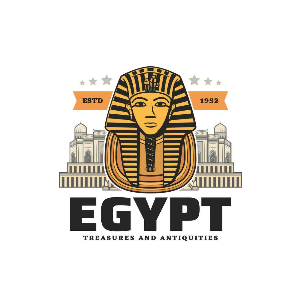 egyptisk farao tutankhamen, egypten cairo resa vektor