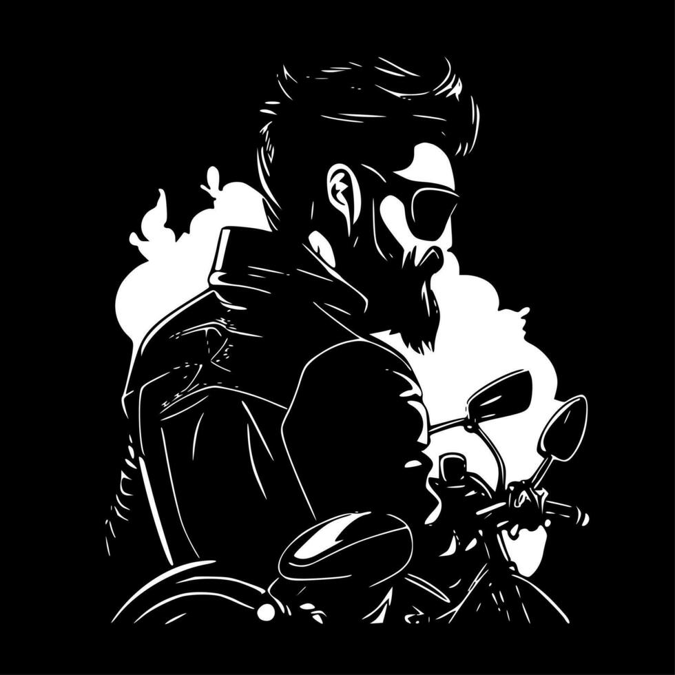 Biker - - minimalistisch und eben Logo - - Vektor Illustration