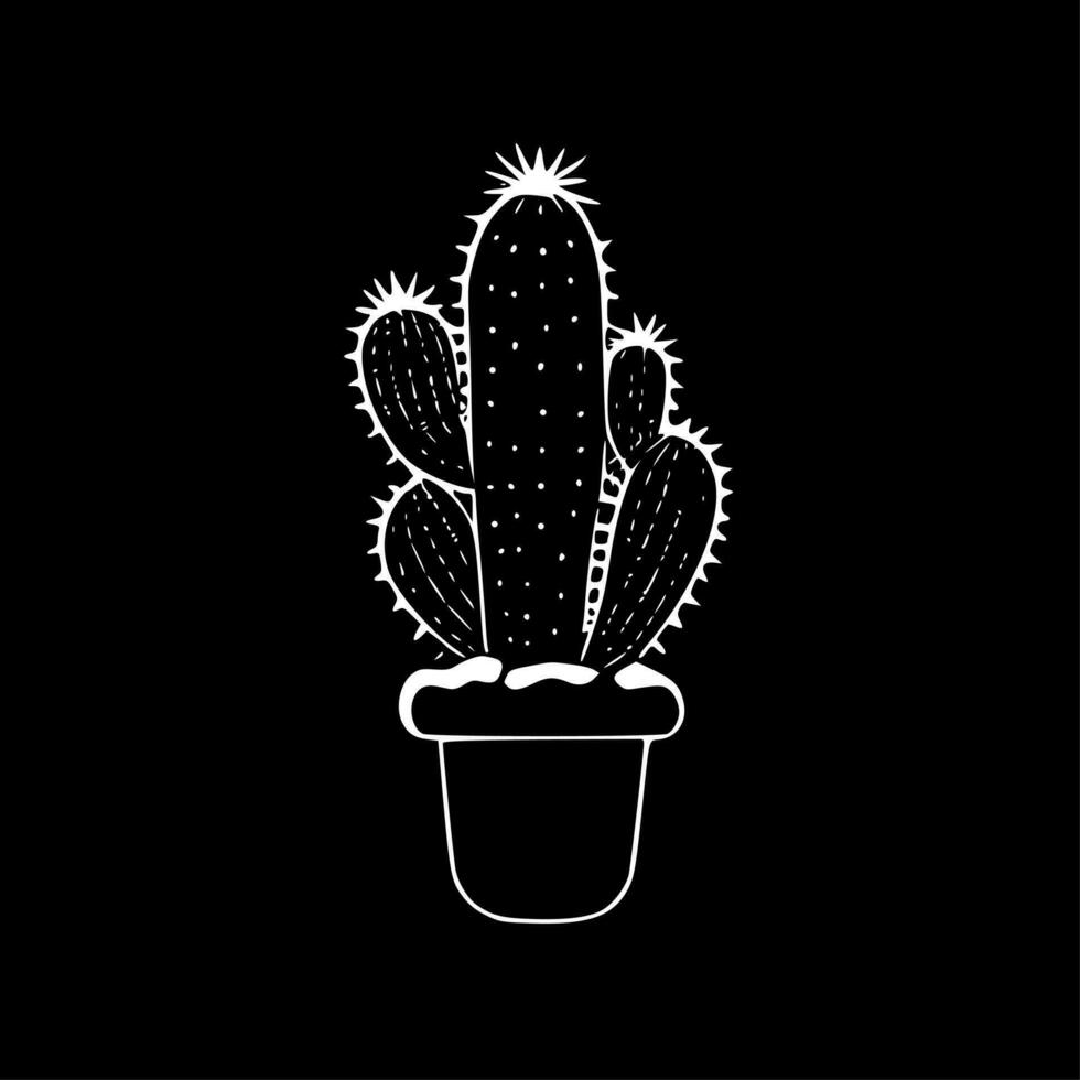 kaktus - minimalistisk och platt logotyp - vektor illustration