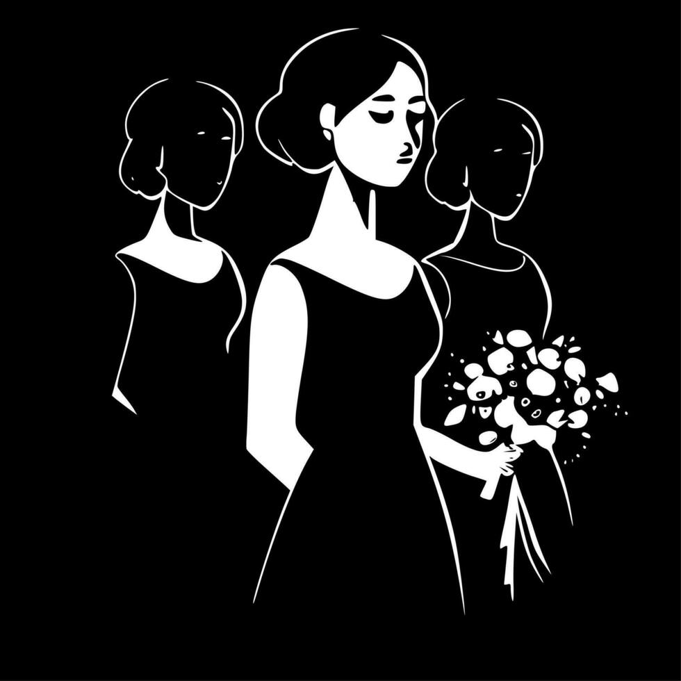 Brautjungfer, schwarz und Weiß Vektor Illustration
