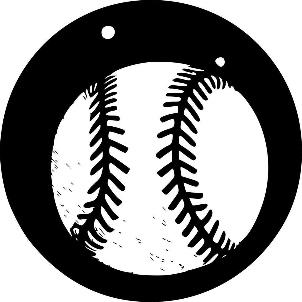baseboll - svart och vit isolerat ikon - vektor illustration