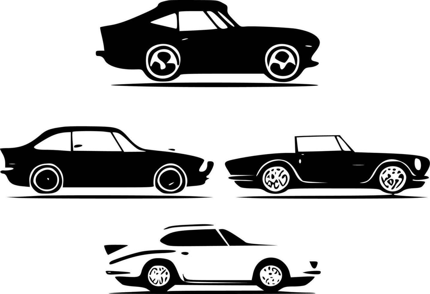 Autos, schwarz und Weiß Vektor Illustration