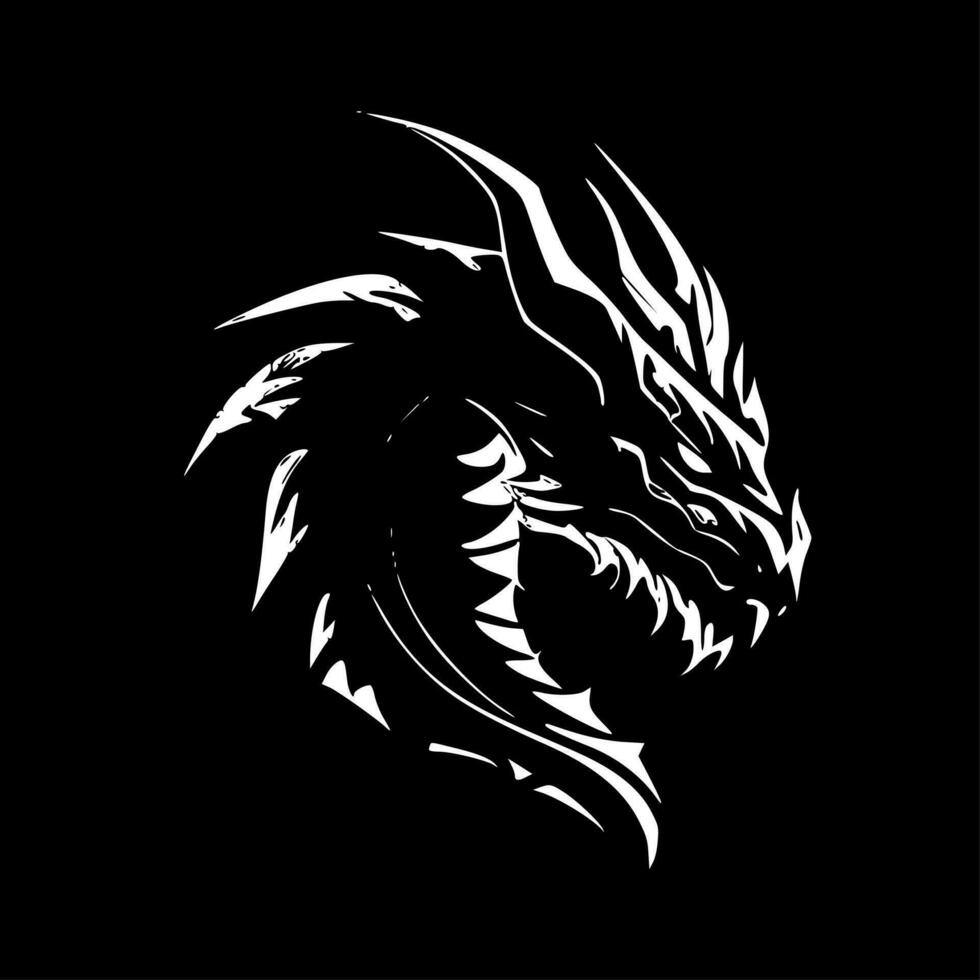 Drachen - - minimalistisch und eben Logo - - Vektor Illustration