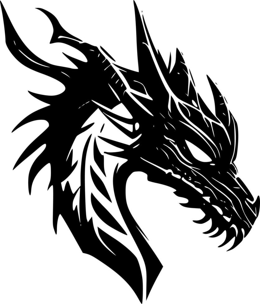 Drachen - - minimalistisch und eben Logo - - Vektor Illustration