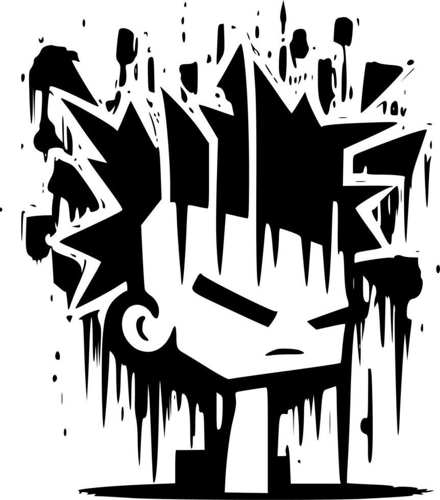 Graffiti - - schwarz und Weiß isoliert Symbol - - Vektor Illustration