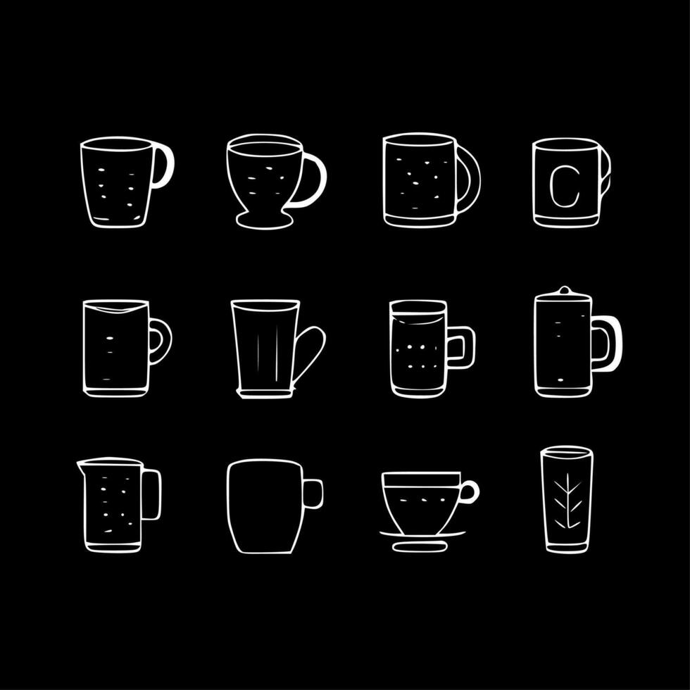 Tassen - - minimalistisch und eben Logo - - Vektor Illustration