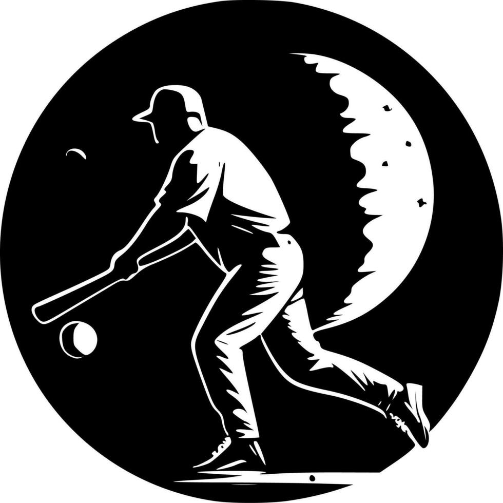 baseboll - minimalistisk och platt logotyp - vektor illustration