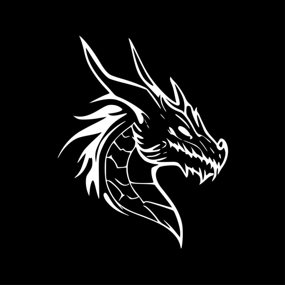 Drachen - - schwarz und Weiß isoliert Symbol - - Vektor Illustration