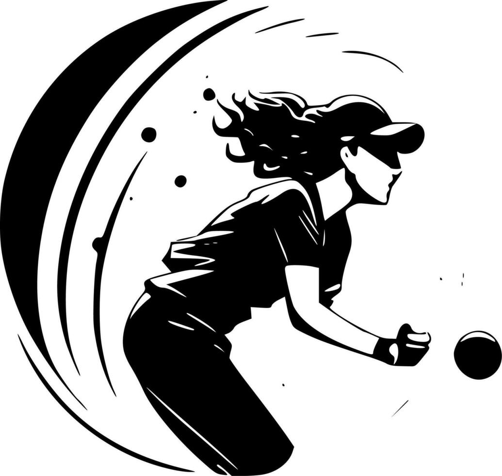 mjuk boll, svart och vit vektor illustration
