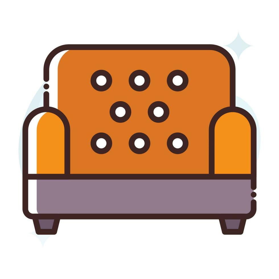 Sofa Vektor füllen Gliederung Symbol.einfach Lager Illustration stock.eps 10