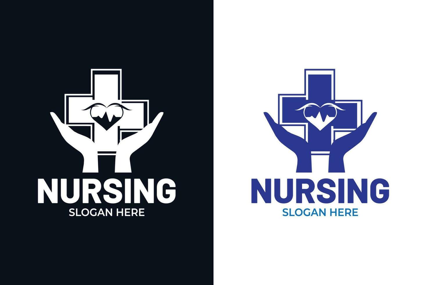 Pflege- modern minimalistisch Logo. medizinisch Klinik Logo Design Vorlage. Krankenhaus, Krankenschwester, Diagnose Logo vektor