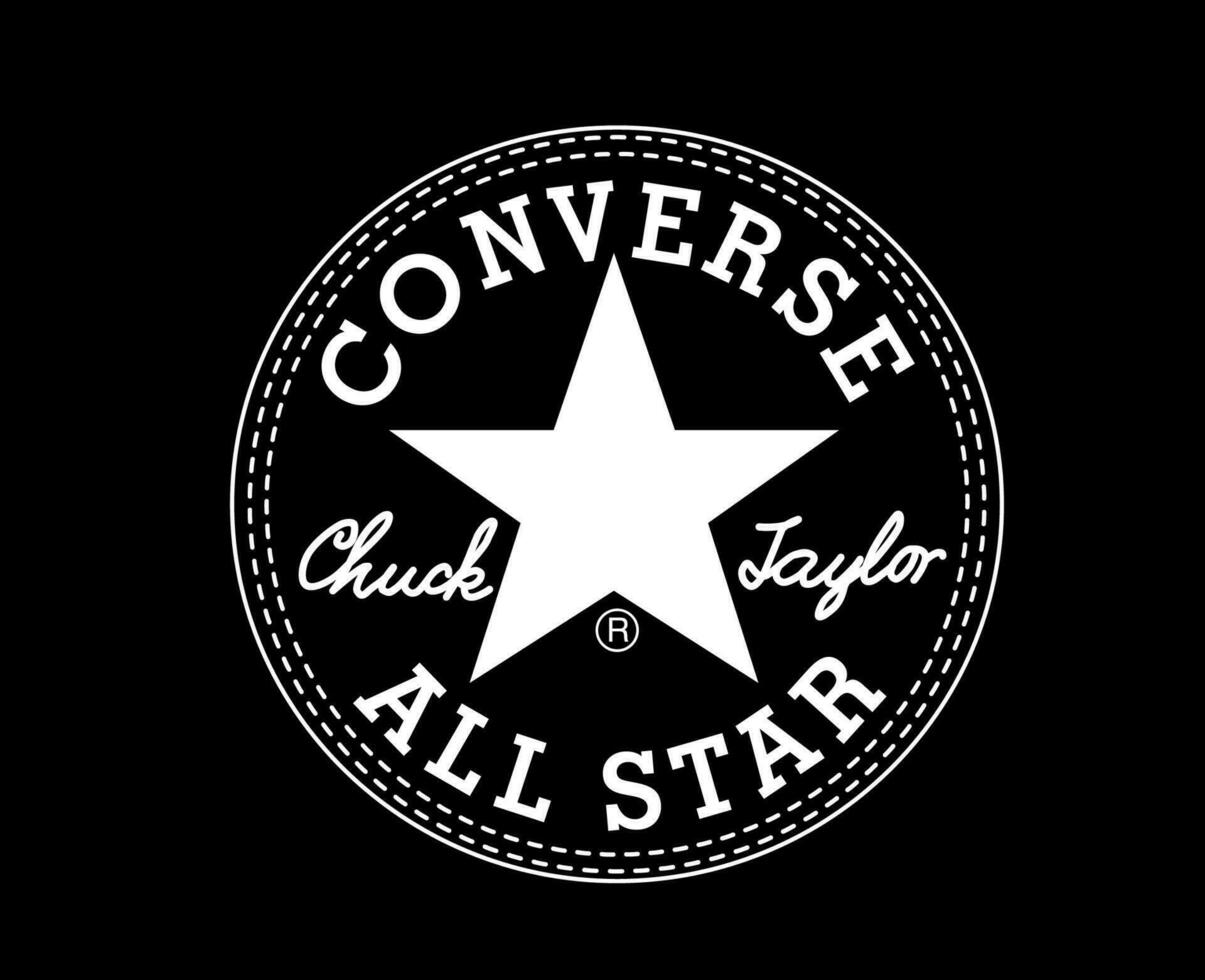 umgekehrt alle Star Marke Logo Schuhe Weiß Symbol Design Vektor Illustration mit schwarz Hintergrund