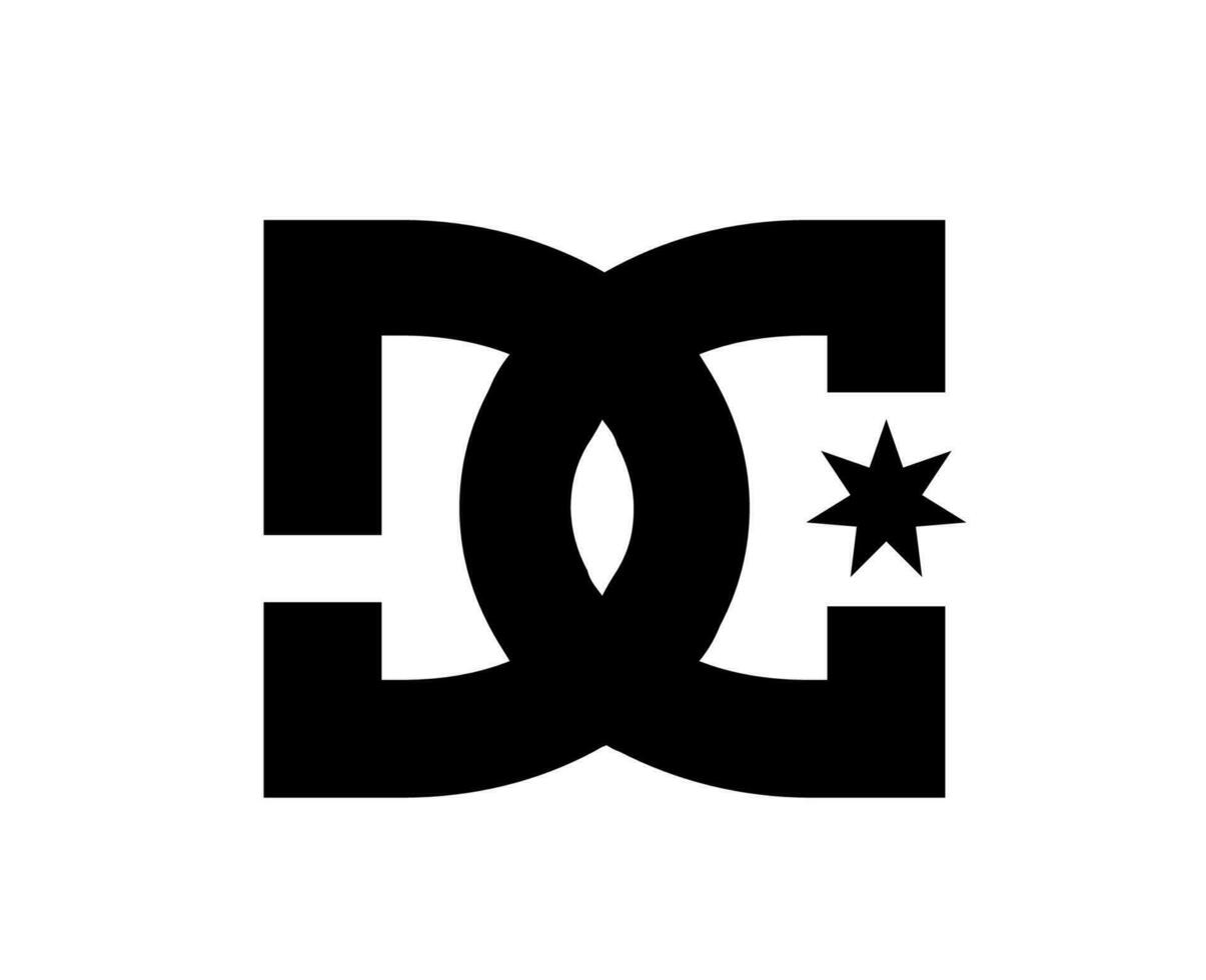 dc skor varumärke kläder logotyp symbol svart design lyx mode vektor illustration