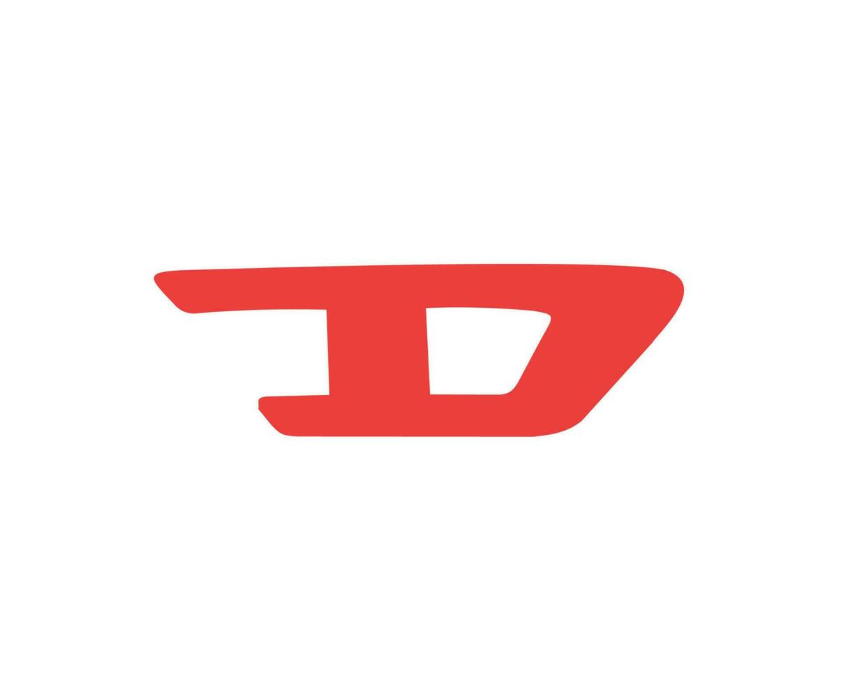 diesel logotyp symbol varumärke röd design lyx kläder mode vektor illustration