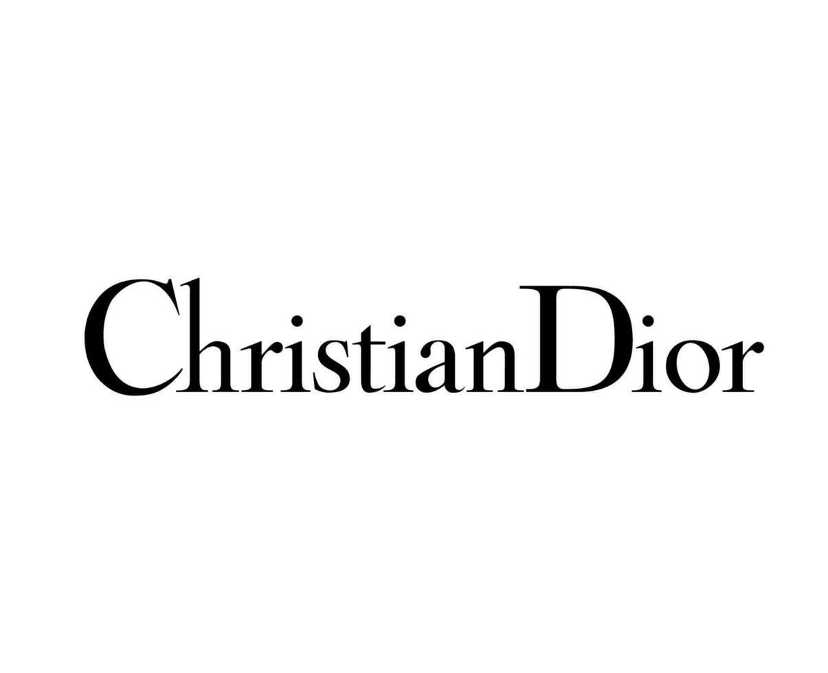 kristen dior logotyp varumärke kläder symbol svart design lyx mode vektor illustration