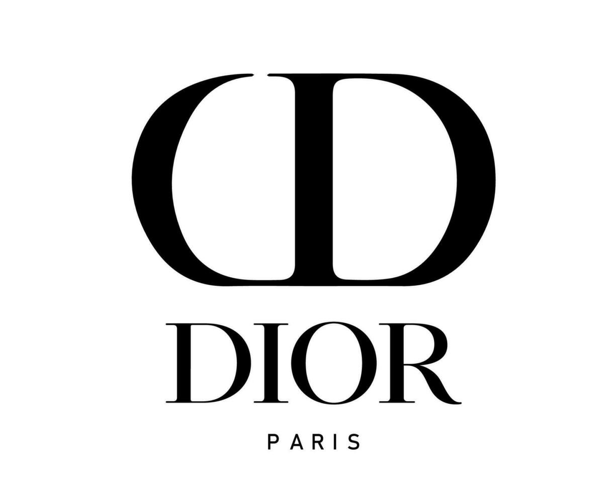 dior Paris Marke Kleider Symbol Logo schwarz Design Luxus Mode Vektor Illustration