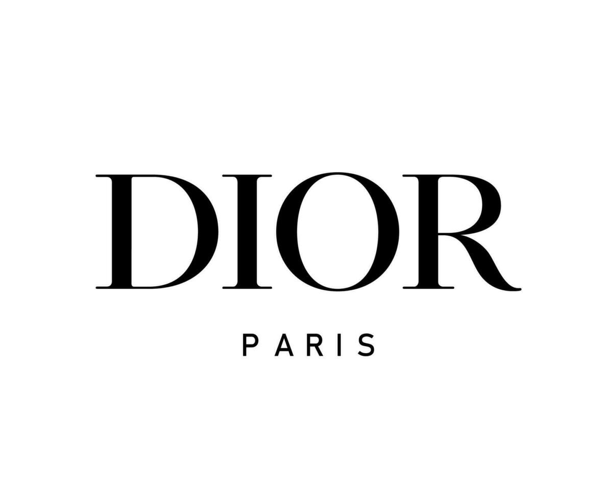 dior paris varumärke kläder logotyp symbol svart design lyx mode vektor illustration