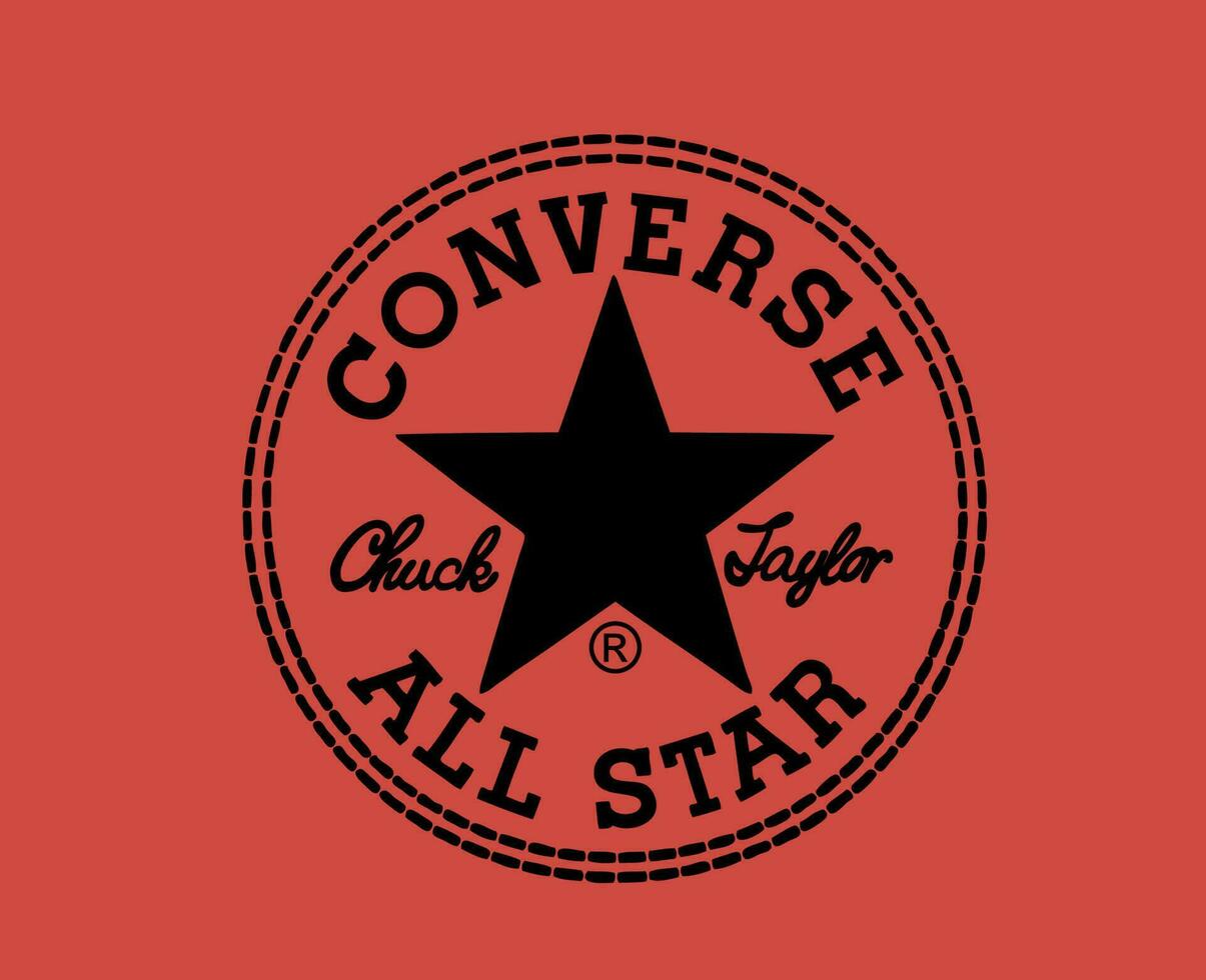 umgekehrt alle Star Logo Schuhe Marke schwarz Symbol Design Vektor Illustration mit rot Hintergrund