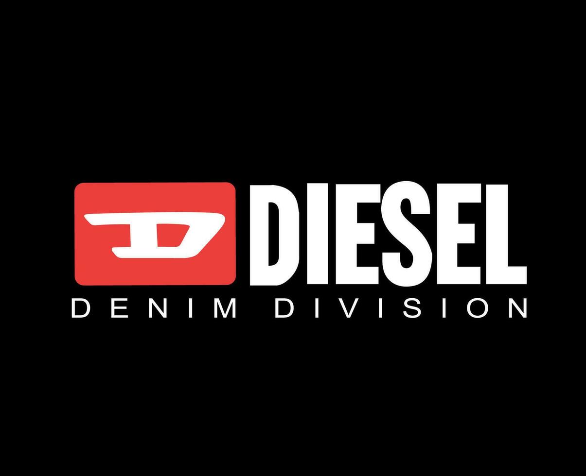 Diesel Marke Logo Symbol mit Name Design Luxus Kleider Mode Vektor Illustration mit schwarz Hintergrund