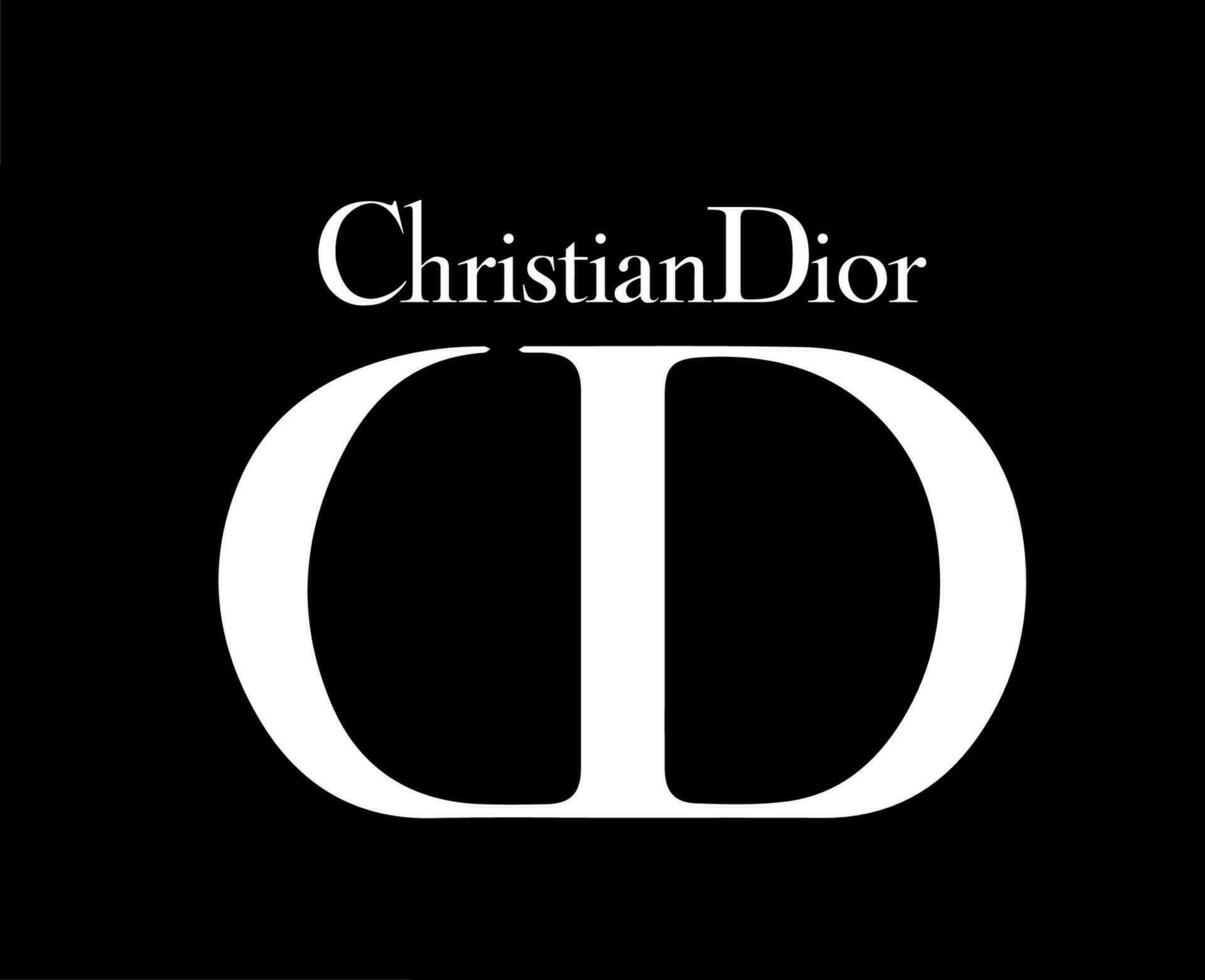 Christian dior Logo Marke Weiß Design Symbol Luxus Kleider Mode Vektor Illustration mit schwarz Hintergrund