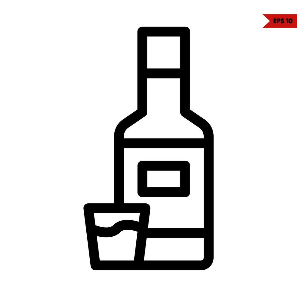 Flasche trinken mit Glas trinken Linie Symbol vektor