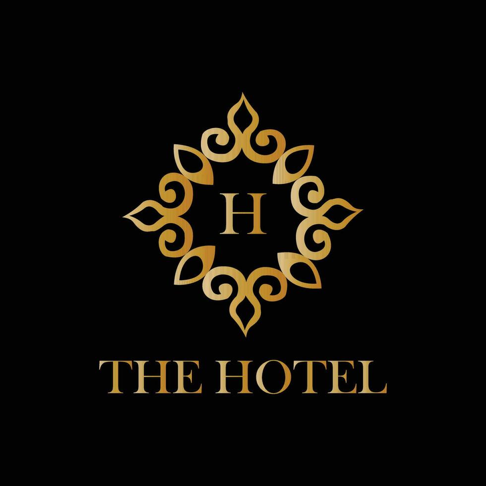 de hotell logotyp design förbi h. de hotell vektor