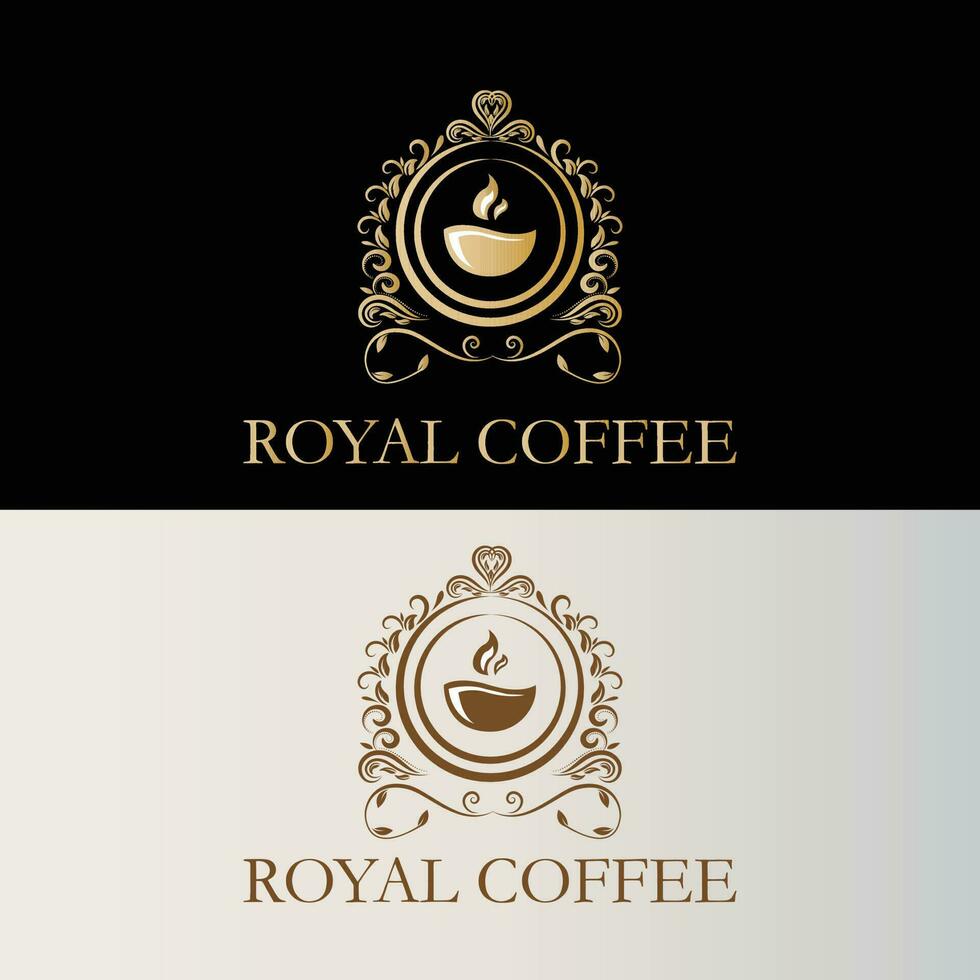 Logo zum ein königlich Kaffee Unternehmen vektor