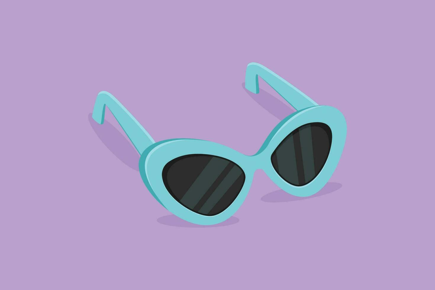 Karikatur eben Stil Zeichnung von modisch Sonnenbrille Logo Emblem. Stylist Brille zum Reisen oder Urlaub. sauber Brille zum optisch Geschäft Logo Symbol Vorlage Konzept. Grafik Design Vektor Illustration