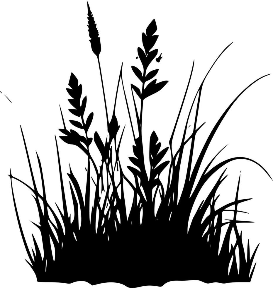 Gras - - minimalistisch und eben Logo - - Vektor Illustration