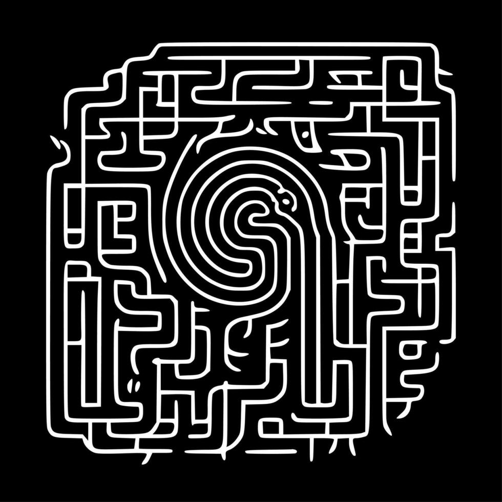 labyrinter, minimalistisk och enkel silhuett - vektor illustration