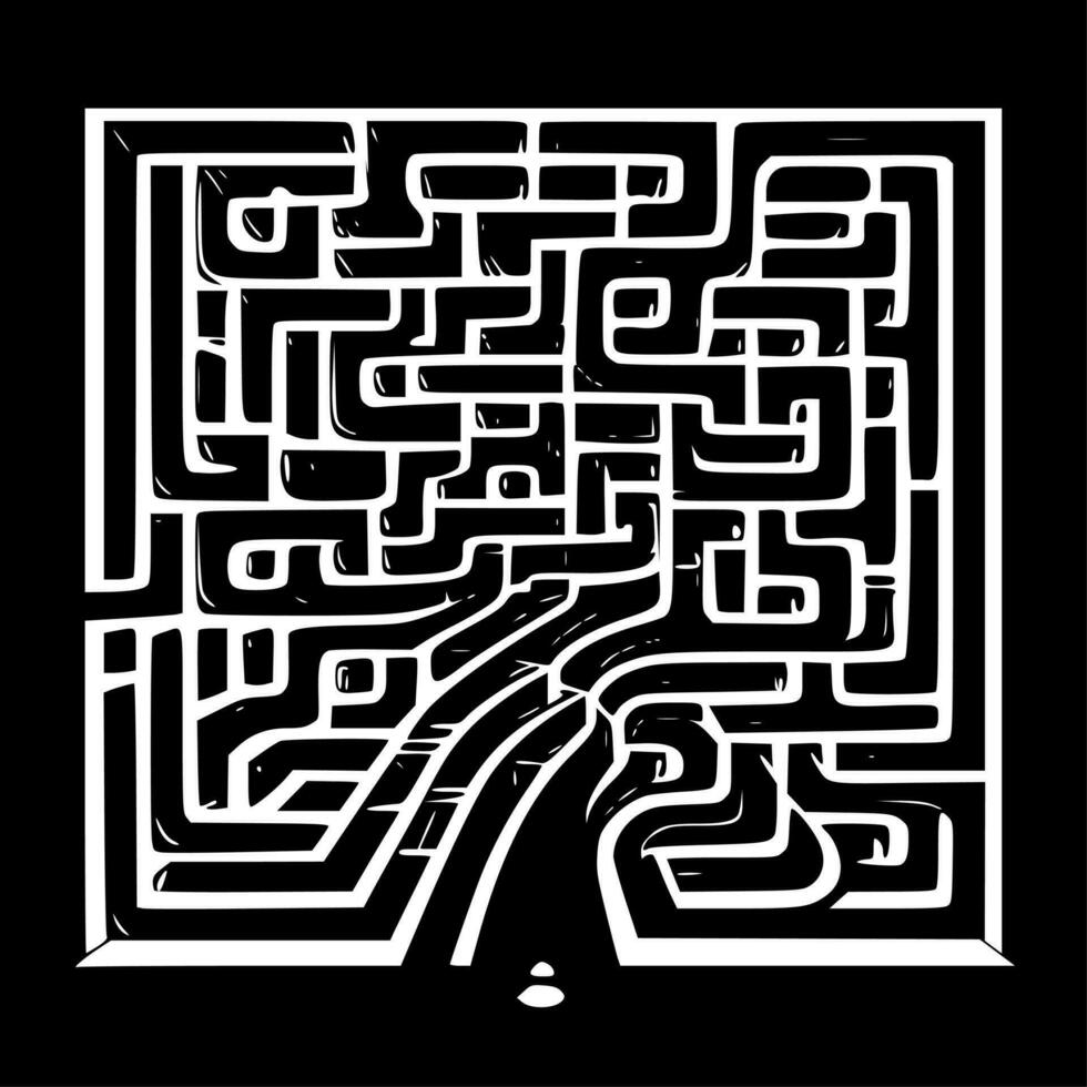 Labyrinthe - - minimalistisch und eben Logo - - Vektor Illustration