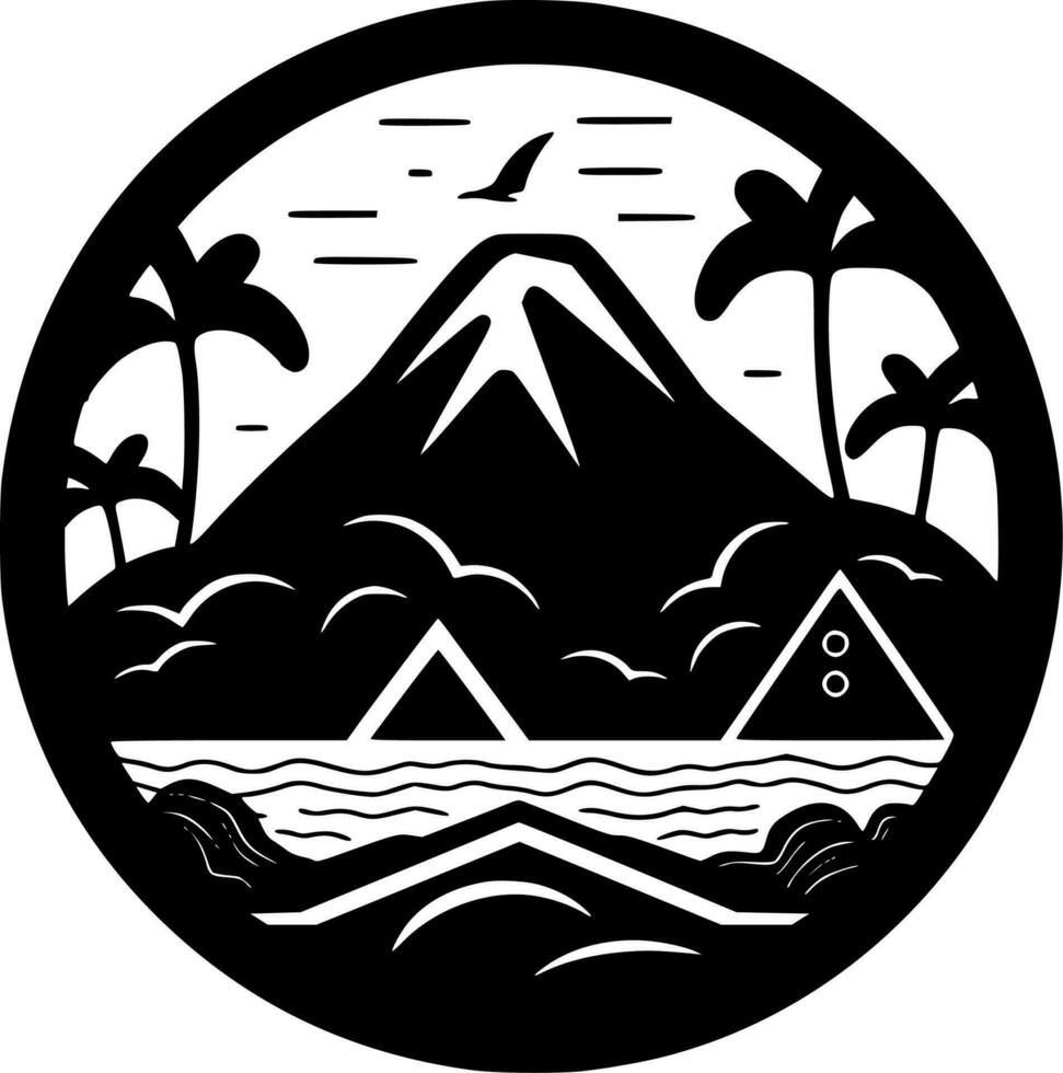 hawaii - minimalistisk och platt logotyp - vektor illustration