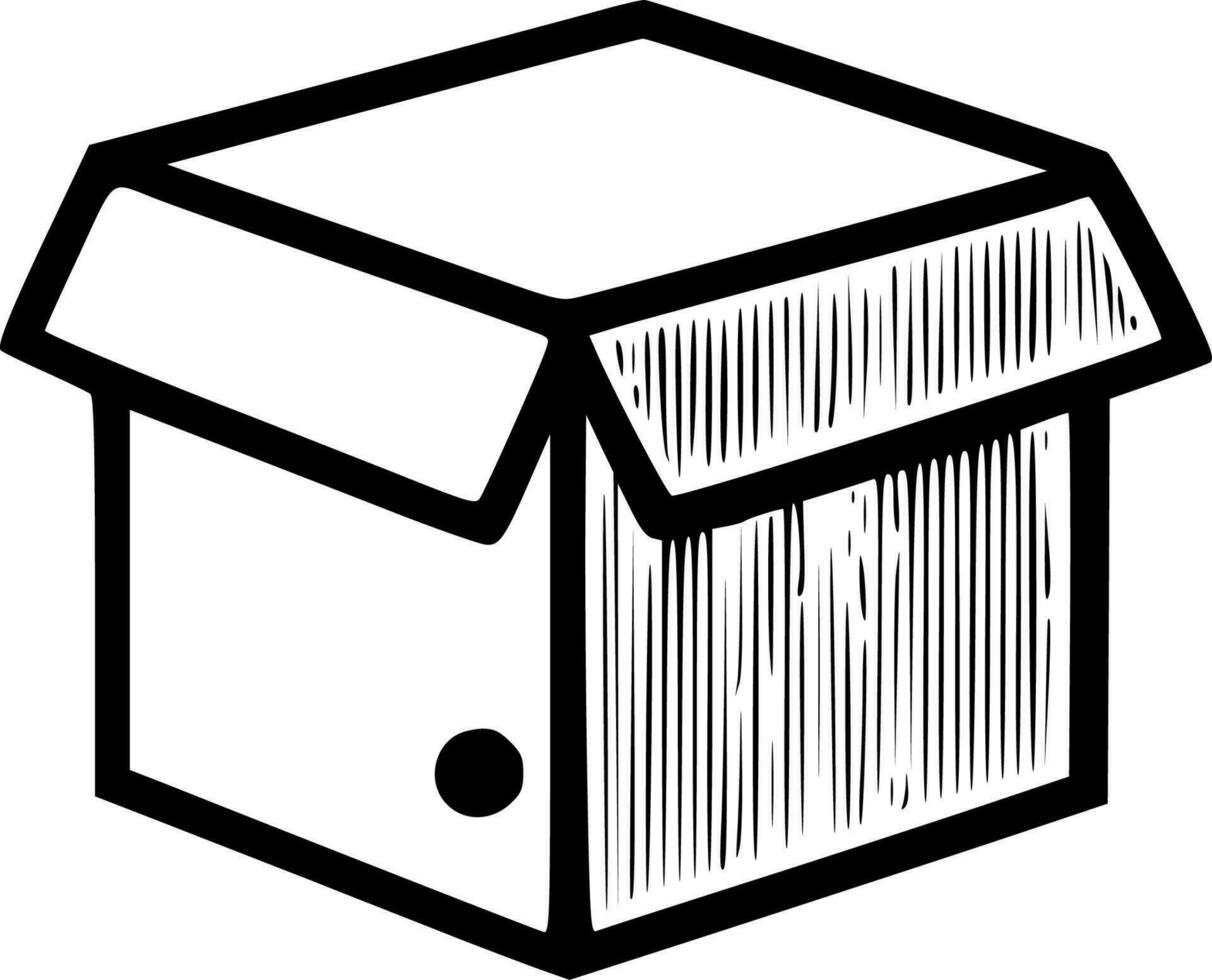Box - - minimalistisch und eben Logo - - Vektor Illustration