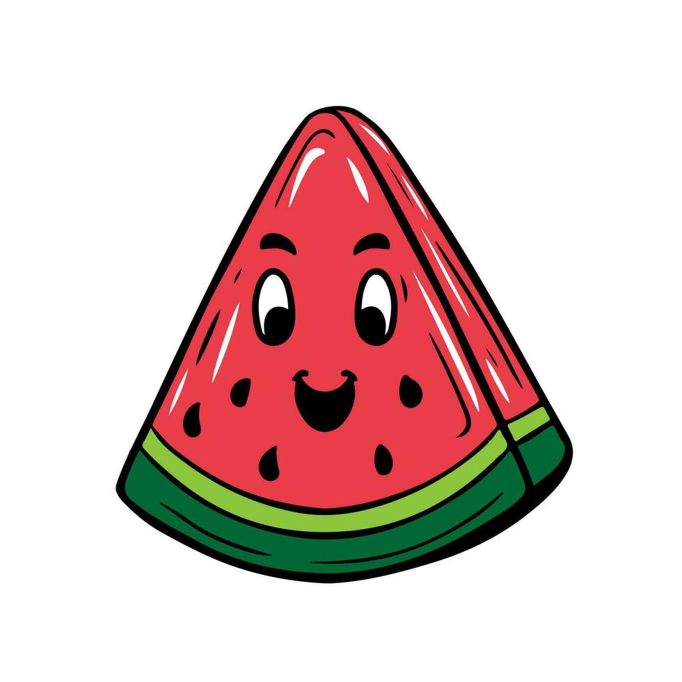 süß Wassermelone Symbol eben Design Vektor Illustration