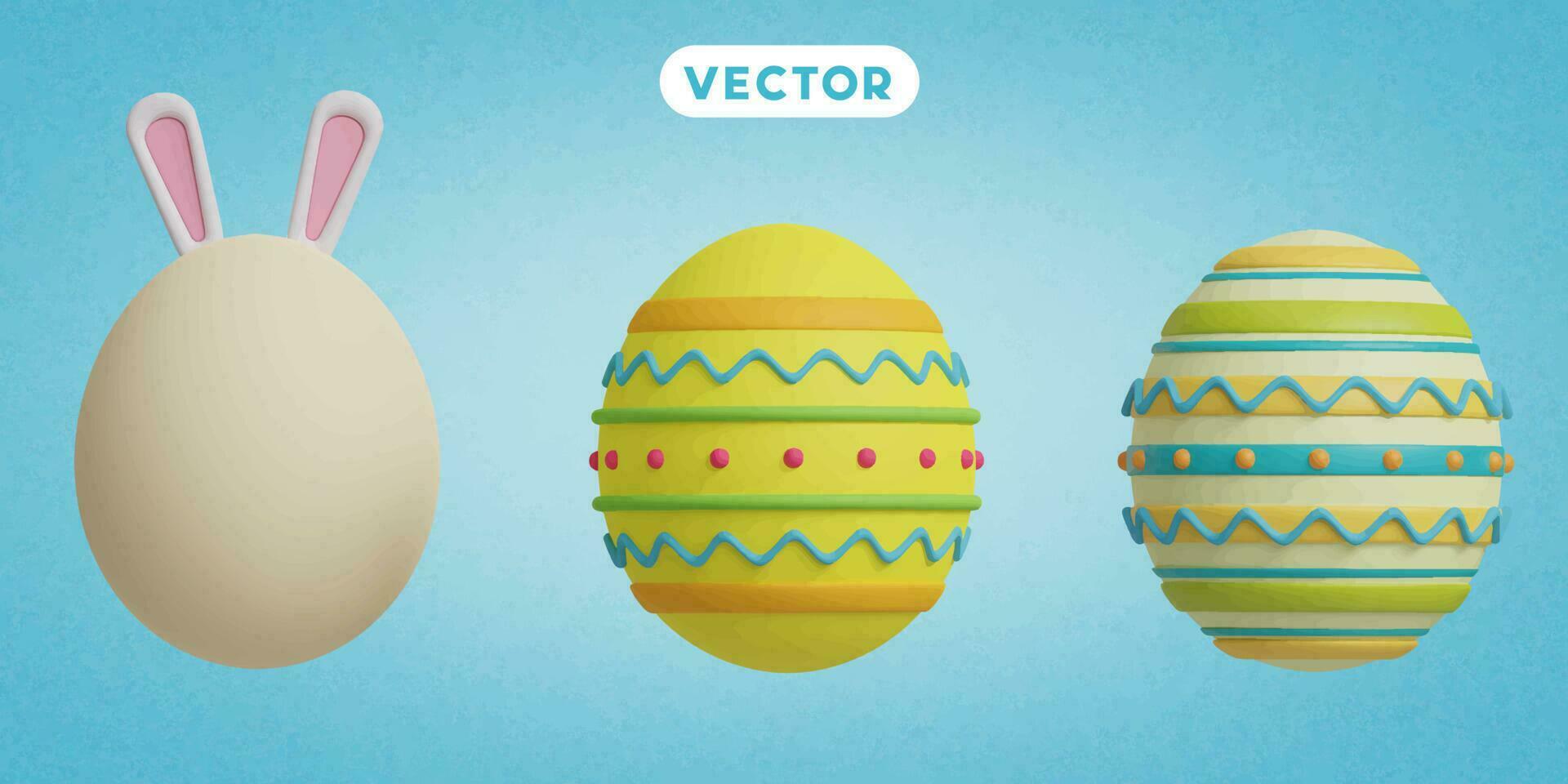 Ei Ostern 3d Sammlung Vektor Symbol einstellen ,An ein Blau Hintergrund
