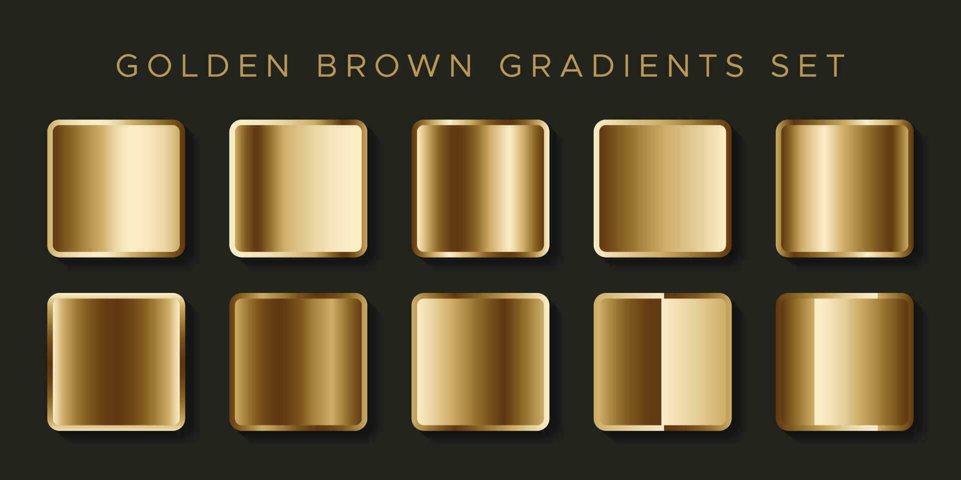 skinande brun lyx metallisk gyllene gradienter samling vektor