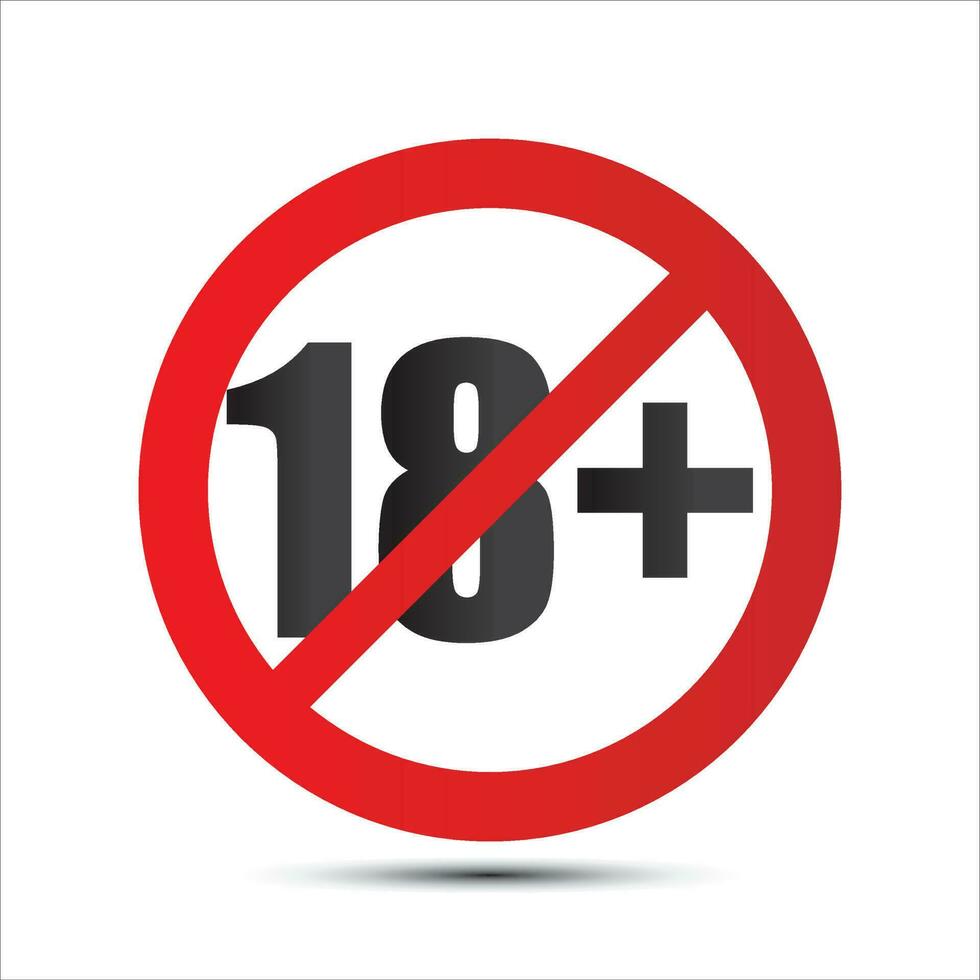 18 restriktioner, förbud ikon, vektor, illustration, symbol vektor