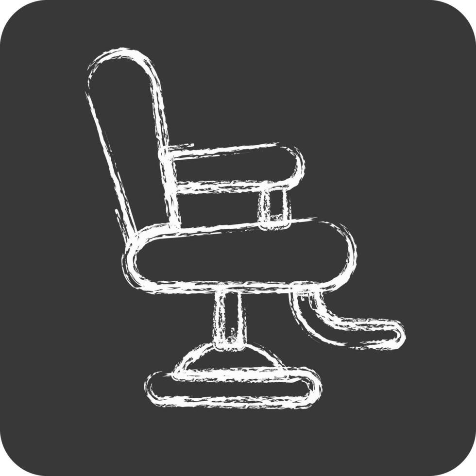 ikon barberare stol. lämplig för frisör symbol. krita stil. enkel design redigerbar. design mall vektor. enkel illustration vektor