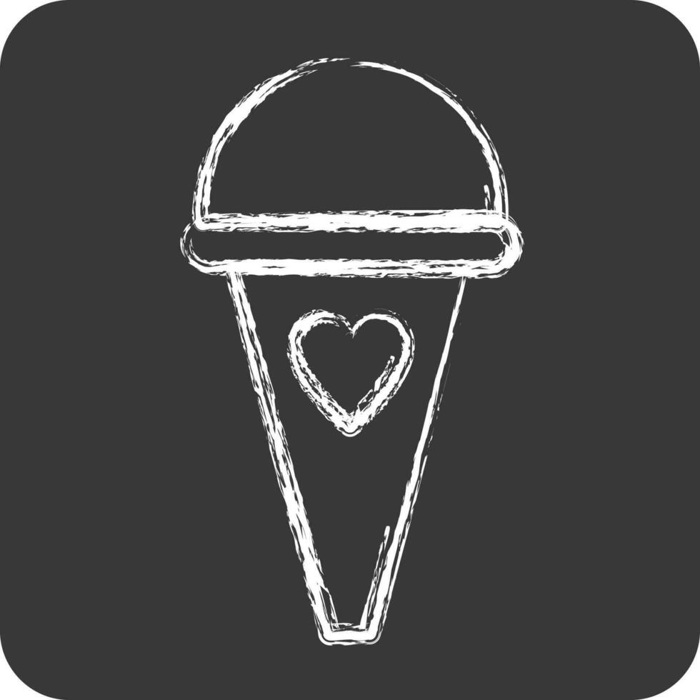 Symbol Eis Creme. geeignet zum Sommer- Symbol. Kreide Stil. einfach Design editierbar. Design Vorlage Vektor. einfach Illustration vektor