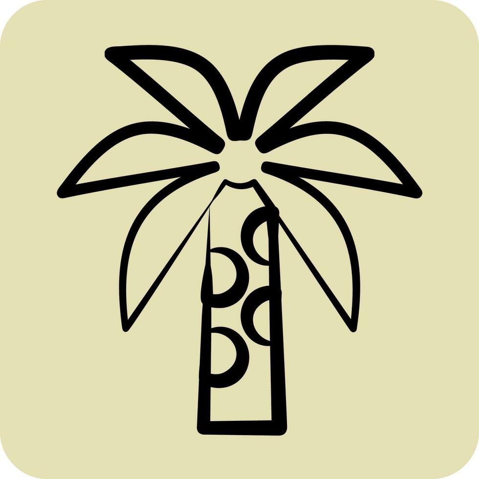 Symbol Palme Baum. verbunden zu Thailand Symbol. Hand gezeichnet Stil. einfach Design editierbar. Welt Reise vektor