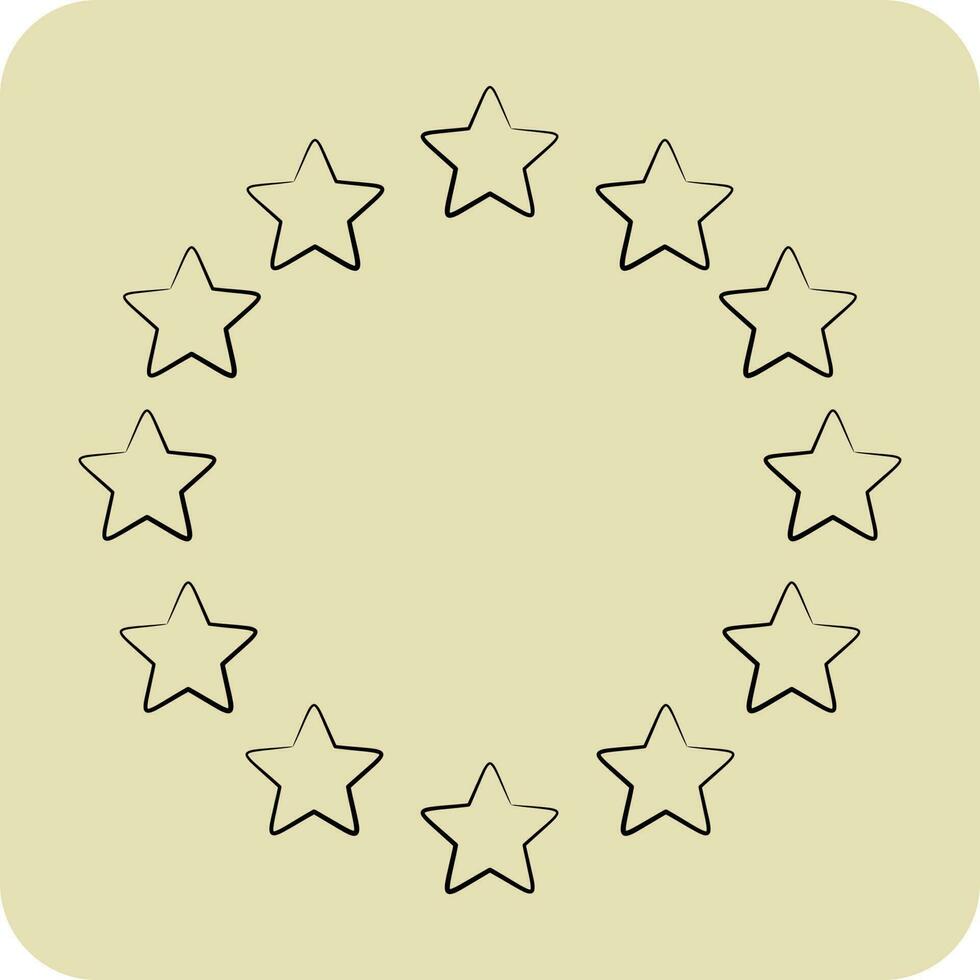 Symbol EU Sterne. verbunden zu Sterne Symbol. Hand gezeichnet Stil. einfach Design editierbar. einfach Vektor Symbole