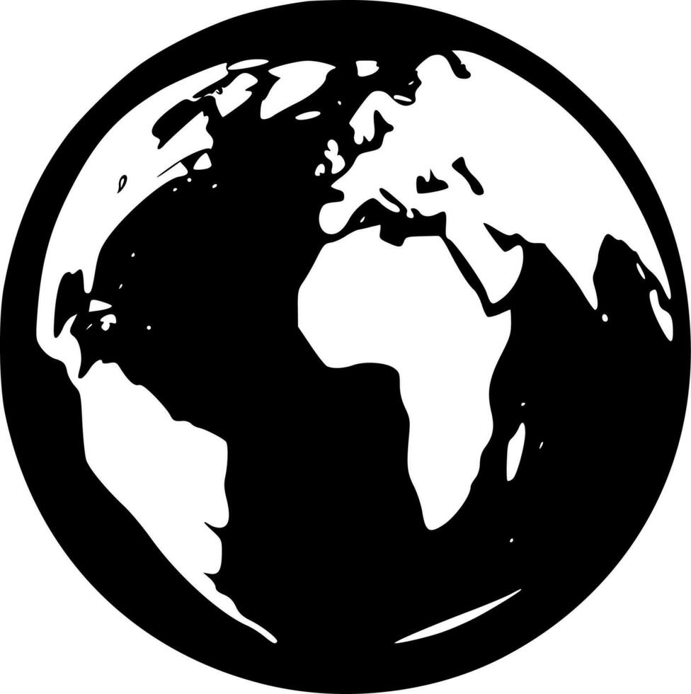 jorden, svart och vit vektor illustration