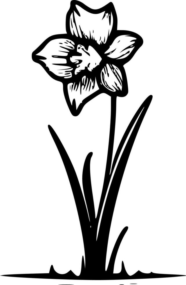 påsklilja - minimalistisk och platt logotyp - vektor illustration