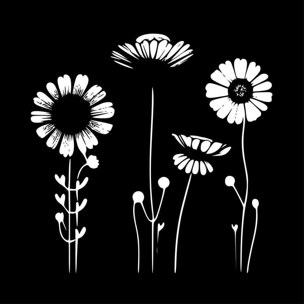 blommor - minimalistisk och platt logotyp - vektor illustration