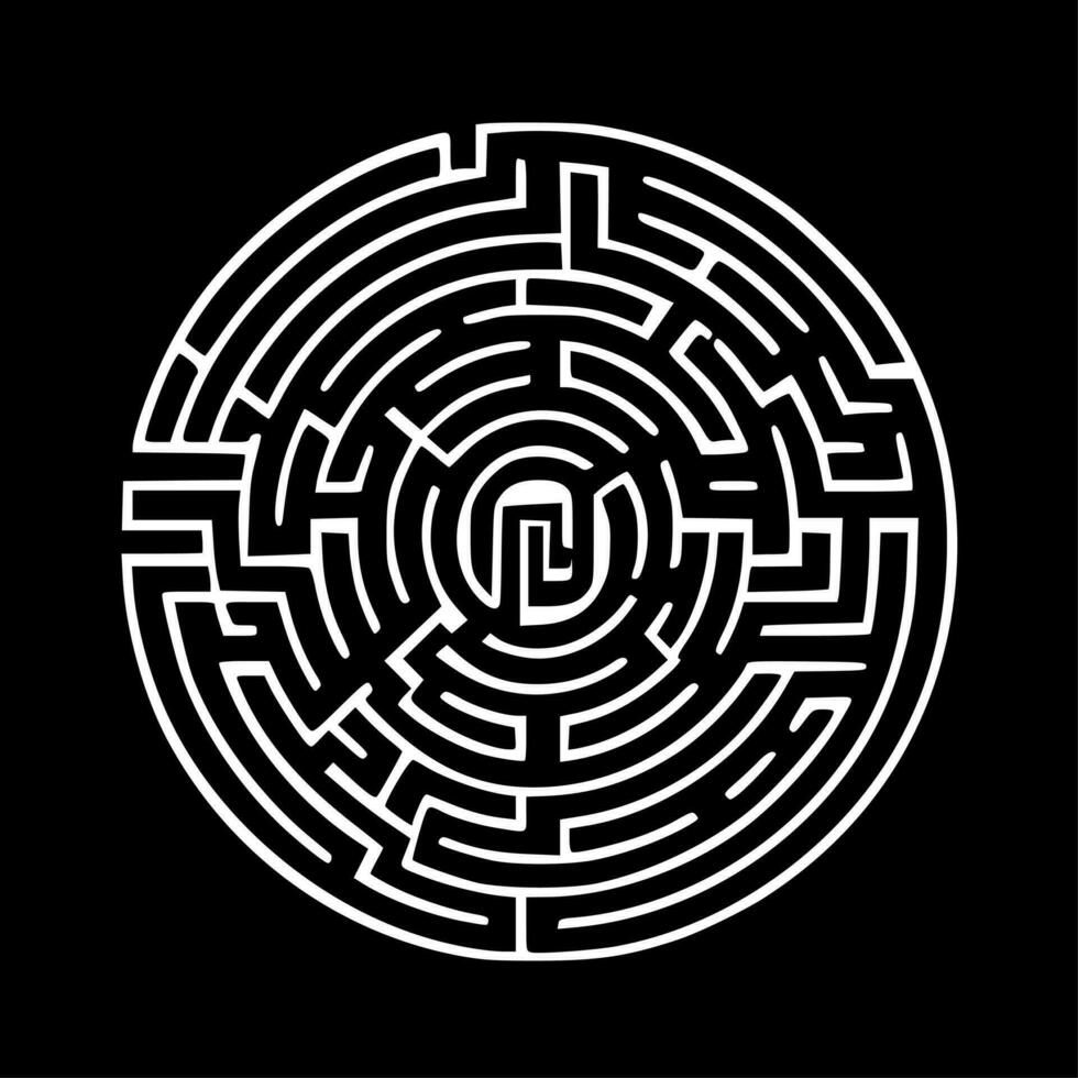 labyrinter - minimalistisk och platt logotyp - vektor illustration